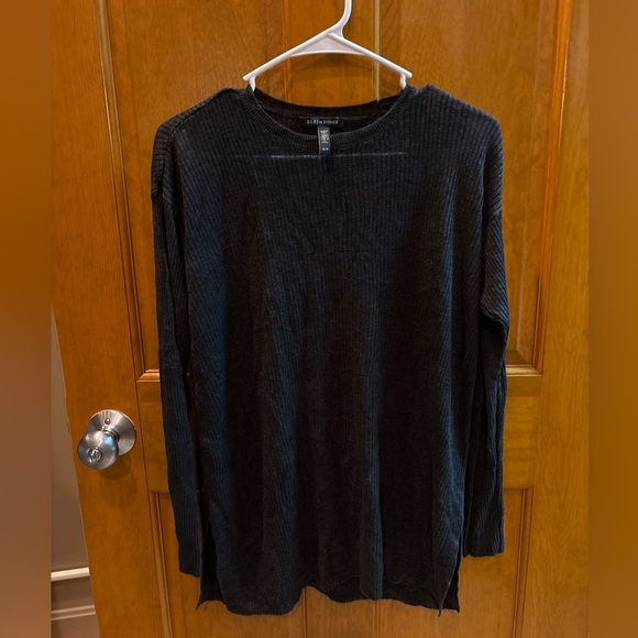 Eileen Fisher Organic Linen Delave Crew Neck Top Long Sleeve Size XS - Picture 5 of 9
